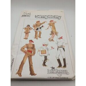 Simplicity 7642 Adult Boy Girl the Lone Ranger Halloween Costume Sewing Complete